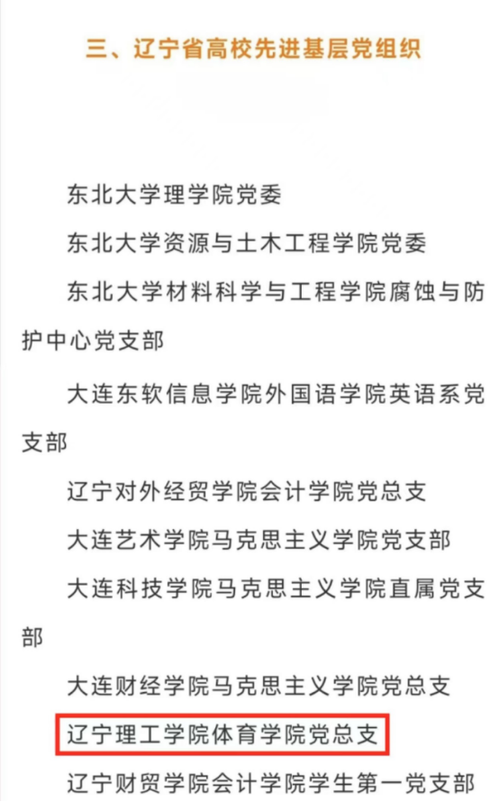 喜讯|开云体育学院党总支荣获辽宁省先进基层党组织