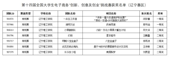 开云学子在第十四届全国大学生电子商务“创新、创意及创业” 挑战赛（辽宁赛区）中喜获佳绩